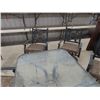 Image 4 : 7 pc Patio Set: Table 29"×39"×72" + 6 Chairs- 2 Swivel- All have Cushions + Cast Umbrella Stand - No