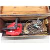 Image 1 : Homelite Super 2 Chainsaw for Parts! - Sharpener + Extra Chain in Wooden Box