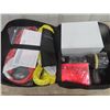 Image 2 : 2 Road Side Auto Emergency Kits : Air Compressor, Blanket, Reflective Lights, Flashlights, Tow Rope,