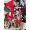 Image 1 : Assorted Christmas Hats, Tins, Baskets, Decorations