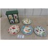 Image 1 : 4 Fruit Themed Plates + 4 Drawer Spice / Sewing Rack