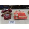 Image 1 : Vintage Red Rotary Phone, Deluxe Home Barber Shop in a Box 