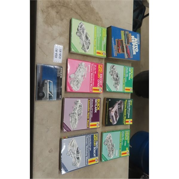 9 Various Auto Manuals: Motor Service, Volvo, Jeep, Skylark, Chevette plus others