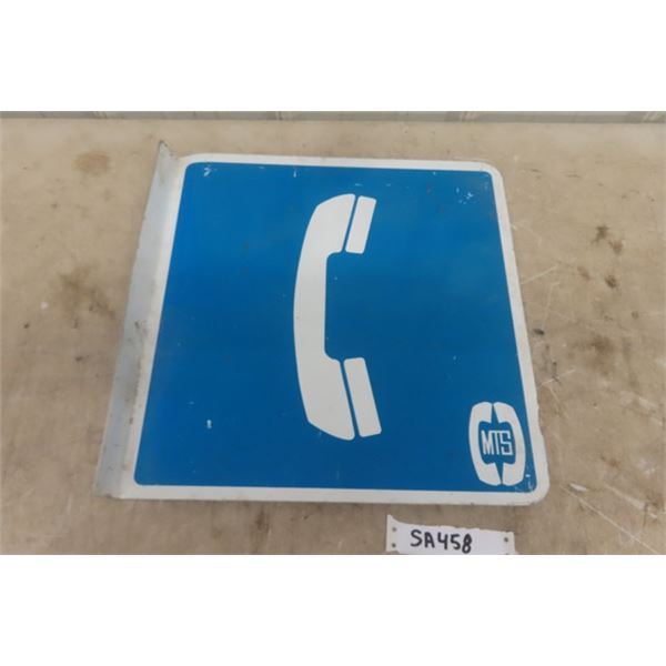 Manitoba Telephone System Double Sided Metal Flange Sign 15"×15"