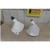 Image 1 : 2 Vintage Service  Station/ Barn Porcelain Lamp Shades- Oblong Shape - 1 has Metal Arm