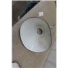 Image 6 : 2 Vintage Service  Station/ Barn Porcelain Lamp Shades- Oblong Shape - 1 has Metal Arm