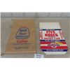 Image 1 : Blue Ribbon (24) 1lb Coffee Bags Paper Sack, Fives Roses Flour 25lbs Unused Bag