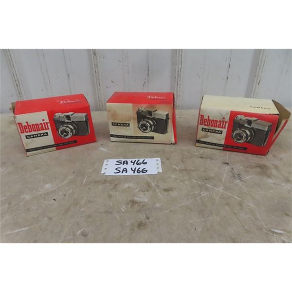3 New Old Stock Debonair  Cameras in Boxes