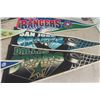 Image 5 : 8 Assorted Sports Pennants: Blie Bombers with Pin Back Buttons, Yankees, Celtics, Kings plus others