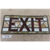 Image 1 : Antique Stained Glass Exit Sign/ Window - No Frame 10.5"×24.5"