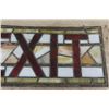 Image 3 : Antique Stained Glass Exit Sign/ Window - No Frame 10.5"×24.5"