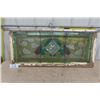 Image 1 : Really Nice + Old Stained Glass Window with Wooden Framen19.5"×43.5"