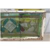 Image 3 : Really Nice + Old Stained Glass Window with Wooden Framen19.5"×43.5"