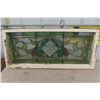 Image 9 : Really Nice + Old Stained Glass Window with Wooden Framen19.5"×43.5"