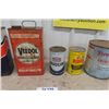 Image 3 : Assorted Pil Tins +  Tobacco Tin: Gulf, Veedol, Texaco, Roco (damaged), Copenhagen