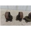 Image 5 : 4 Large Barn Door Hinges, 4 Cast Iron Caster Wheels