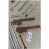 Image 3 : 3/4" Ratchet, 3/8" Drive Ratchets, Pipe Wrenches, 6 Large Wrenches- 3 are 11/4"