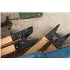 Image 6 :  2 portable metal folding saw horses - several saw horse brackets