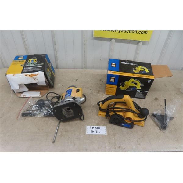 PowerFist 7 amp electric plumge router and powerfist electric hand planer both in new in boxes