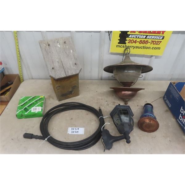 Bat House, Outdoor Wall Mounted Light, Fence Weave, Hanging Lamp, Propane Hose