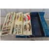 Image 2 : Tackle Box with Vintage Lures, 2 Minnow Buckets, 2 Shark Hooks