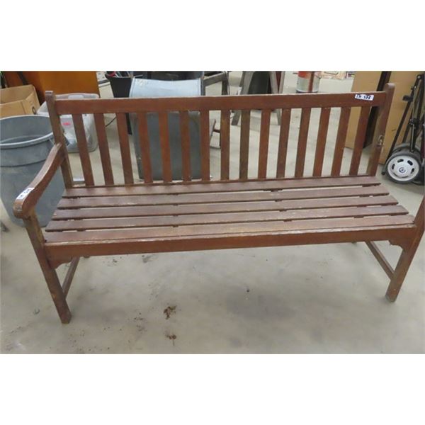 Wooden Bench 60" Wide - Missing 1 Arm Rest