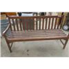 Image 1 : Wooden Bench 60" Wide - Missing 1 Arm Rest