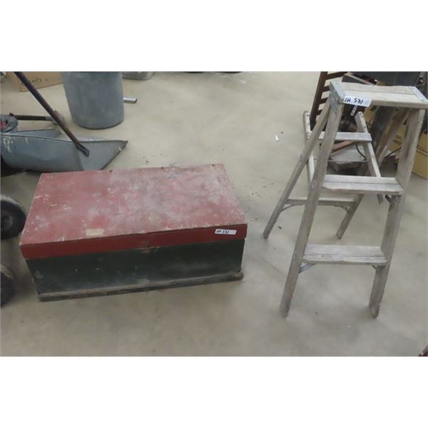 Wooden Truck 13" x 18" x 34" + 36" Wooden Stepper