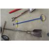 Image 3 : Slide Wood Splitter, Post Hole Digger, Pick, Edger, Shovel + Garbage Can