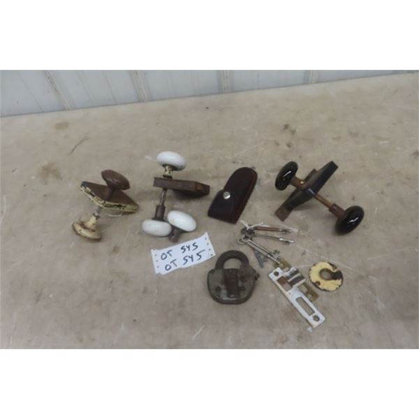 Vitage Door Hardware, Porcelain Knobs, Railway Lock, Skeleton Keys