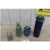 Image 1 : 1025 Marbles in Blue Canister + Milk Bottle