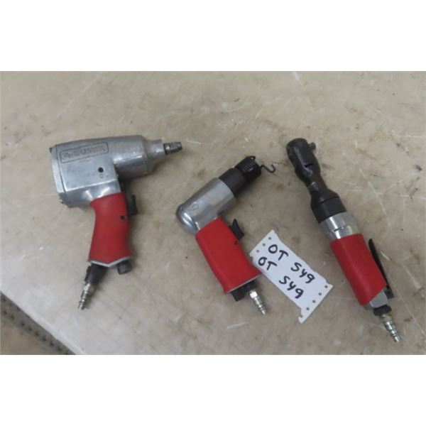 3 Husky Air Tools; 1/2" Impact, 3/8" Ratchet, Impact