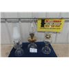 Image 1 : 3 Coal Oil Lamps - All with Chimneys