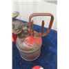 Image 6 : Just Rite SAfety Fuel Can, 2 Shell Quart Oil Tins with Product, 1 Quart Plunger 