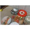 Image 5 : Kitchen Ware; Platters, Server, Salt + Pepper Shakers plus more & Pyrex + Fire King Cups