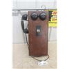 Image 1 : Vintage Wooden Wall Mount Phone with Crank