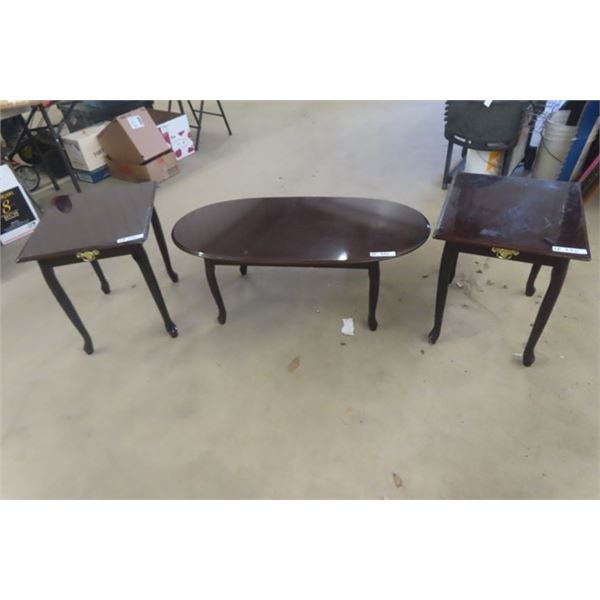 3 pc Table Set: Coffee Table 16"×21"×42" & 2 End Tables 18"×21"×21"