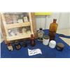 Image 4 : 21 Vintage Medicine Bottles + Nice Wooden Display Shelf