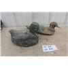 Image 1 : 2 Carved Wood Old Duck Decoys 