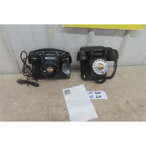 2 Old Phones- 1 Dial--   Seller Says Prop Phone Used in 1991 Film Life Story of Margaret Lawrence in