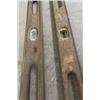 Image 3 : 2 Vintage 48" Wood + Brass Levels