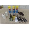 Image 1 : 5 Crescent Wrenches, 2 Tin Snips, 3 Sealed Window/ Door Sealant + 2 Rolls of String