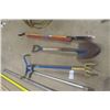 Image 2 : 8 Hand Yard Tools: Branch Cutter, Garden Claw, Scuffler, Spade, Edger, Weed Puller, Pick Handle