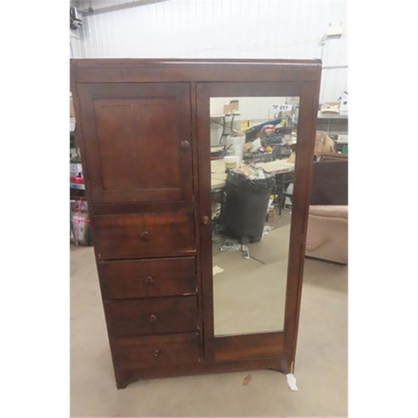 Vintage Dresser Wardrobe Combo with Shelf 17"×40"×60"