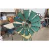 Image 3 : Metal Yard Windmill John Deere Colors + Decal 55" Tall