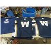 Image 2 : 2 WPG Blue Bombers 50/90 Jerseys Sz Lg, WPG Jets T-Shirt Sz Lg, 3 Pairs WPG Jets Sweats Sz Lg, Bombe