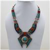 Image 1 : Tibet Natural Stone Tribal Queen Royal Necklace