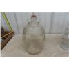 Image 2 : 2 Large Glass Jugs - 1 Clear, 1 Brown + 1 Clear Glass Decanter