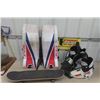 Image 1 : Pair of Used cCM Goalie Pads, Darkstar Skateboard, Heierling Electra SKi Boots