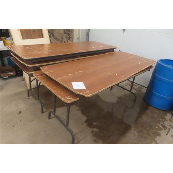 5 Folding Wooden Tables 2.5' x 6'